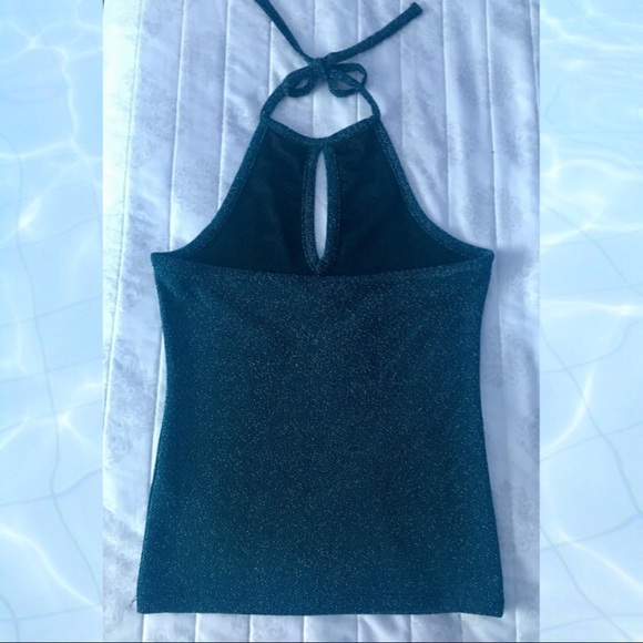 TOPSHOP teal metallic top - Picture 2 of 4
